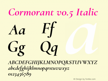 Cormorant v0.5 Italic Version 1.000图片样张