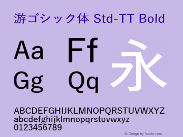 游ゴシック体 Std-TT Bold Version 1.00图片样张