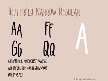 BetterFly Narrow Regular Version 1.000 Font Sample