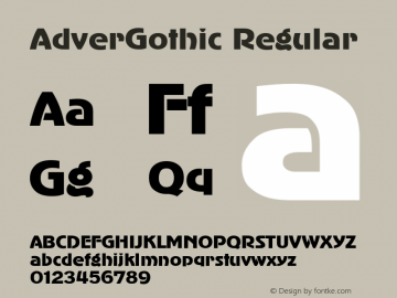 AdverGothic Regular Converted from d:\win\system\ADG_____.TF1 by ALLTYPE图片样张