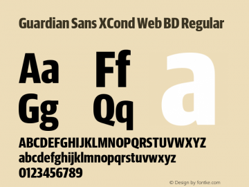 Guardian Sans XCond Web BD Regular Version 1.1 2012 Font Sample