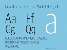 Guardian Sans XCond Web TH Regular Version 1.1 2012 Font Sample