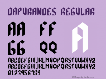 dapurandes regular Version 1.000 Font Sample