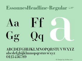 EssonnesHeadline-Regular ☞ Version 1.000 2015 initial release;com.myfonts.easy.james-todd.essonnes.headline-regular.wfkit2.version.4t2Y图片样张