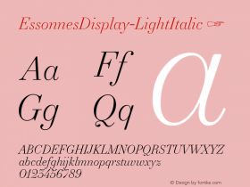 EssonnesDisplay-LightItalic ☞ Version 1.000 2015 initial release;com.myfonts.easy.james-todd.essonnes.display-light-italic.wfkit2.version.4t2T图片样张