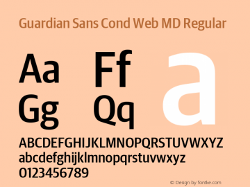 Guardian Sans Cond Web MD Regular Version 1.1 2012 Font Sample