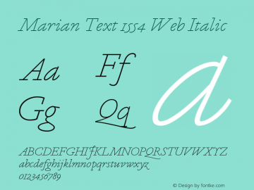 Marian Text 1554 Web Italic Version 1.1 2014图片样张