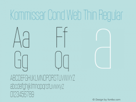 Kommissar Cond Web Thin Regular Version 1.1 2011图片样张