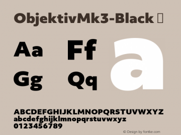 ObjektivMk3-Black ☞ Version 1.000;com.myfonts.easy.daltonmaag.objektiv.3black.wfkit2.version.4t66图片样张