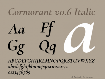 Cormorant v0.6 Italic Version 1.000图片样张