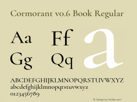Cormorant v0.6 Book Regular Version 1.000 Font Sample