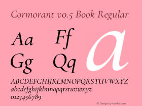 Cormorant v0.5 Book Regular Version 1.000 Font Sample