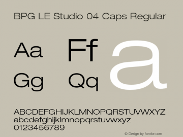 BPG LE Studio 04 Caps Regular Version 1.005 2012 Font Sample