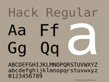 Hack Regular Version 2.013 Font Sample