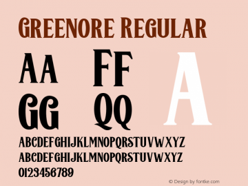 Greenore Regular Unknown Font Sample