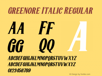 Greenore Italic Regular Version 1.000图片样张