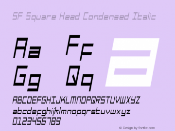 SF Square Head Condensed Italic 1.0 Font Sample