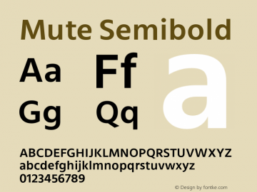 Mute Semibold Version 1.0 Font Sample
