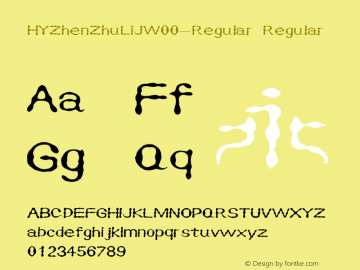 HYZhenZhuLiJW00-Regular Regular Version 3.53 Font Sample