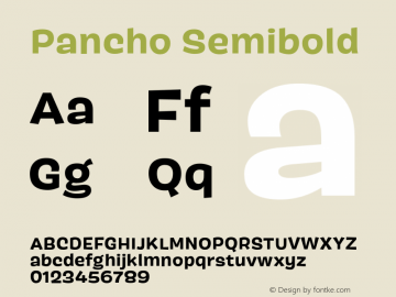 Pancho Semibold Version 1.081 Font Sample