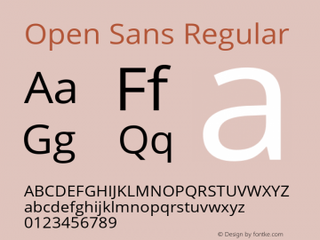 Open Sans Regular Version 1.10 Font Sample