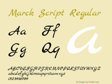 Marck Script Regular Version 1.002 Font Sample