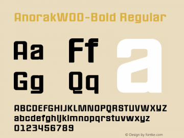 AnorakW00-Bold Regular Version 1.00 Font Sample