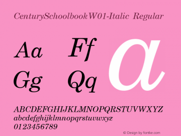 CenturySchoolbookW01-Italic Regular Version 1.1图片样张