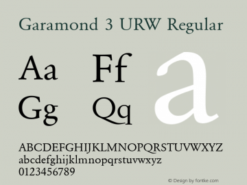 Garamond 3 URW Regular 001.004图片样张