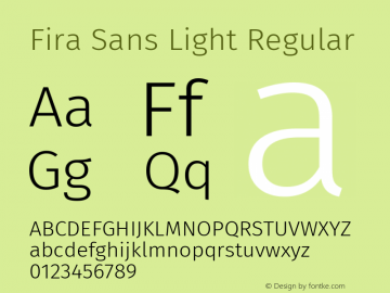 Fira Sans Light Regular Version 4.106图片样张