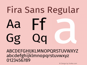 Fira Sans Regular Version 4.106图片样张