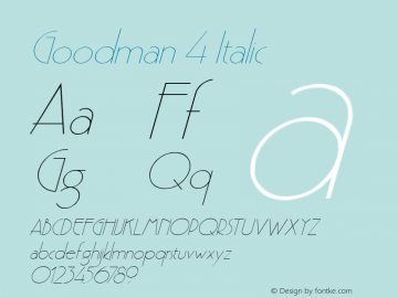 Goodman 4 Italic 1.0 Mon May 01 20:49:25 1995 Font Sample