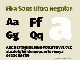 Fira Sans Ultra Regular Version 4.106 Font Sample