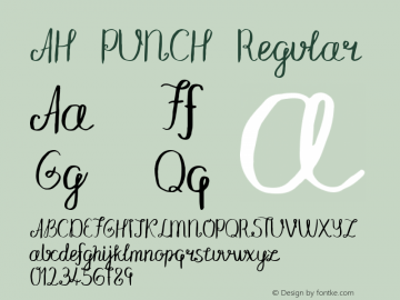 AH PUNCH Regular Version 1.000;PS 001.000;hotconv 1.0.70;makeotf.lib2.5.58329图片样张