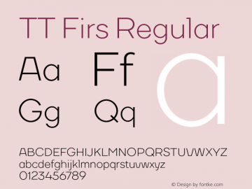 TT Firs Regular Version 1.000 Font Sample