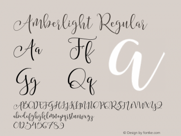 Amberlight Regular 001.000 Font Sample