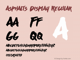 Asphalts Display Regular Version 1.00 Asphalts Typeface (Display) © The Branded Quotes 2015. All Rights Reserved图片样张