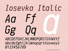 Iosevka Italic r0.1.13; ttfautohint (v1.3)图片样张