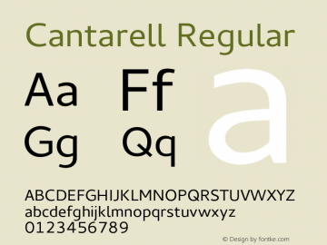 Cantarell Regular Version 0.0.17 Font Sample