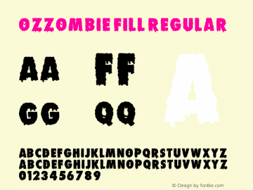 OZZOMBIE FILL Regular Unknown Font Sample