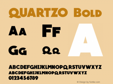 QUARTZO Bold Version 1.000 Font Sample