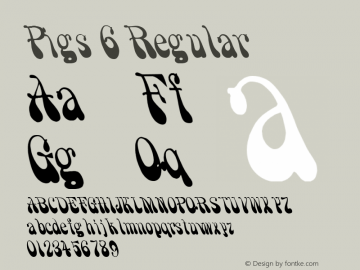 Pigs 6 Regular 1.0 Mon May 01 21:55:09 1995 Font Sample