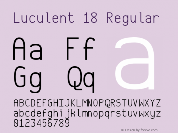 Luculent 18 Regular Version 2.0.0-b4b12eb282a3 Font Sample