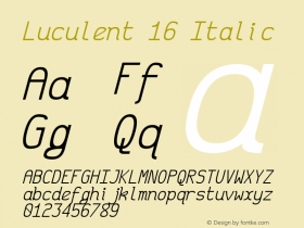 Luculent 16 Italic Version 2.0.0-b4b12eb282a3图片样张