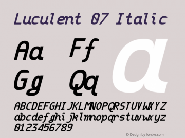 Luculent 07 Italic Version 2.0.0-b4b12eb282a3图片样张