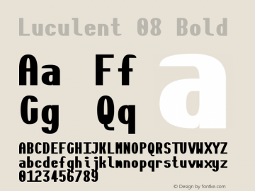 Luculent 08 Bold Version 2.0.0-b4b12eb282a3 Font Sample