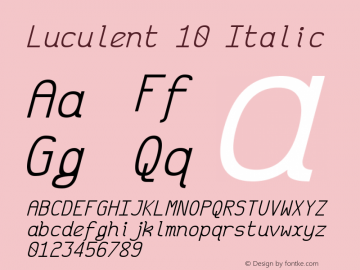 Luculent 10 Italic Version 2.0.0-b4b12eb282a3图片样张