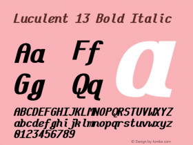 Luculent 13 Bold Italic Version 2.0.0-b4b12eb282a3图片样张