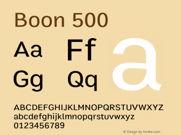 Boon 500 Version 1.0-alpha1 Font Sample