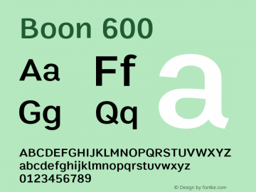 Boon 600 Version 1.0-alpha1 Font Sample